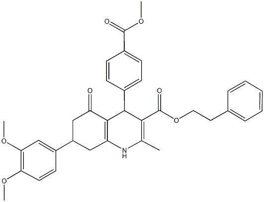 494195-29-8 2-phenylethyl 7-(3,4-dimethoxyphenyl)-4-[4-(methoxycarbonyl)phenyl]-2-methyl-5-oxo-1,4,5,6,7,8-hexahydro-3-quinolinecarboxylate