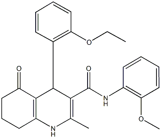 4-(2-ethoxyphenyl)-N-(2-methoxyphenyl)-2-methyl-5-oxo-1,4,5,6,7,8-hexahydro-3-quinolinecarboxamide Struktur