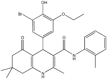 494196-47-3 4-(3-bromo-5-ethoxy-4-hydroxyphenyl)-2,7,7-trimethyl-N-(2-methylphenyl)-5-oxo-1,4,5,6,7,8-hexahydro-3-quinolinecarboxamide