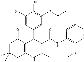 4-(3-bromo-5-ethoxy-4-hydroxyphenyl)-N-(2-methoxyphenyl)-2,7,7-trimethyl-5-oxo-1,4,5,6,7,8-hexahydro-3-quinolinecarboxamide Structure