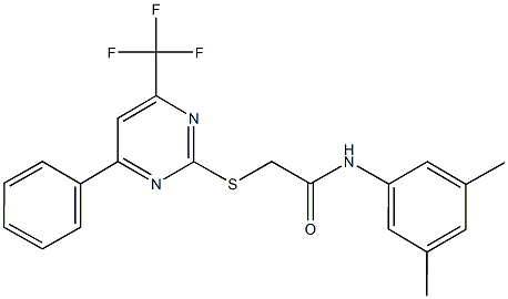 N-(3,5-dimethylphenyl)-2-{[4-phenyl-6-(trifluoromethyl)-2-pyrimidinyl]sulfanyl}acetamide|