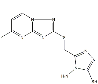 4-amino-5-{[(5,7-dimethyl[1,2,4]triazolo[1,5-a]pyrimidin-2-yl)sulfanyl]methyl}-4H-1,2,4-triazol-3-yl hydrosulfide 结构式
