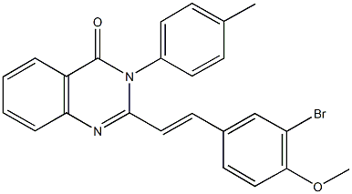 2-[2-(3-bromo-4-methoxyphenyl)vinyl]-3-(4-methylphenyl)-4(3H)-quinazolinone Structure