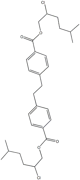 2-chloro-5-methylhexyl 4-[2-(4-{[(2-chloro-5-methylhexyl)oxy]carbonyl}phenyl)ethyl]benzoate,494203-09-7,结构式