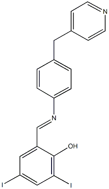 2,4-diiodo-6-({[4-(4-pyridinylmethyl)phenyl]imino}methyl)phenol,494203-70-2,结构式