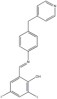 2,4-diiodo-6-({[4-(4-pyridinylmethyl)phenyl]imino}methyl)phenol Structure