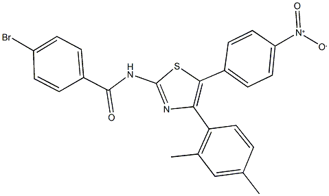 4-bromo-N-(4-(2,4-dimethylphenyl)-5-{4-nitrophenyl}-1,3-thiazol-2-yl)benzamide Struktur
