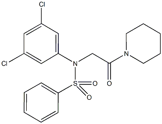 N-(3,5-dichlorophenyl)-N-[2-oxo-2-(1-piperidinyl)ethyl]benzenesulfonamide Structure
