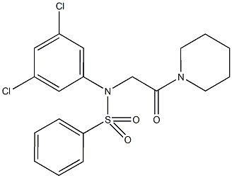 N-(3,5-dichlorophenyl)-N-[2-oxo-2-(1-piperidinyl)ethyl]benzenesulfonamide,494205-10-6,结构式