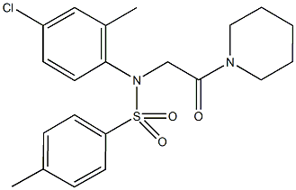 N-(4-chloro-2-methylphenyl)-4-methyl-N-[2-oxo-2-(1-piperidinyl)ethyl]benzenesulfonamide,494205-15-1,结构式