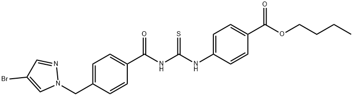 butyl 4-{[({4-[(4-bromo-1H-pyrazol-1-yl)methyl]benzoyl}amino)carbothioyl]amino}benzoate|