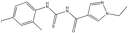 N-[(1-ethyl-1H-pyrazol-4-yl)carbonyl]-N'-(4-iodo-2-methylphenyl)thiourea Structure