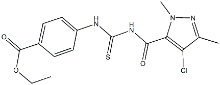 ethyl 4-[({[(4-chloro-1,3-dimethyl-1H-pyrazol-5-yl)carbonyl]amino}carbothioyl)amino]benzoate Structure