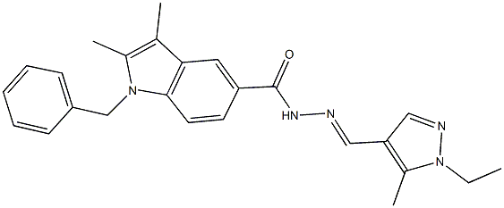 1-benzyl-N'-[(1-ethyl-5-methyl-1H-pyrazol-4-yl)methylene]-2,3-dimethyl-1H-indole-5-carbohydrazide|