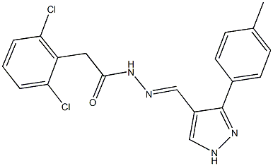 2-(2,6-dichlorophenyl)-N'-{[3-(4-methylphenyl)-1H-pyrazol-4-yl]methylene}acetohydrazide Structure