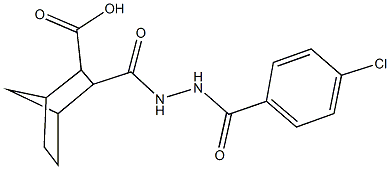 3-{[2-(4-chlorobenzoyl)hydrazino]carbonyl}bicyclo[2.2.1]heptane-2-carboxylic acid Struktur