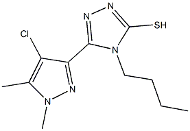 4-butyl-5-(4-chloro-1,5-dimethyl-1H-pyrazol-3-yl)-4H-1,2,4-triazole-3-thiol,494747-27-2,结构式