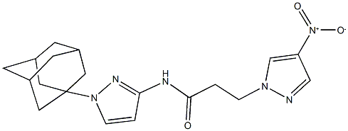 N-[1-(1-adamantyl)-1H-pyrazol-3-yl]-3-{4-nitro-1H-pyrazol-1-yl}propanamide Structure