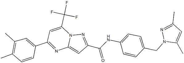 5-(3,4-dimethylphenyl)-N-{4-[(3,5-dimethyl-1H-pyrazol-1-yl)methyl]phenyl}-7-(trifluoromethyl)pyrazolo[1,5-a]pyrimidine-2-carboxamide Structure