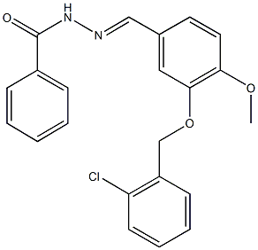 N'-{3-[(2-chlorobenzyl)oxy]-4-methoxybenzylidene}benzohydrazide Struktur