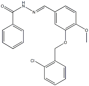 N'-{3-[(2-chlorobenzyl)oxy]-4-methoxybenzylidene}benzohydrazide 化学構造式