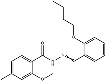 N'-(2-butoxybenzylidene)-2-methoxy-4-methylbenzohydrazide 结构式