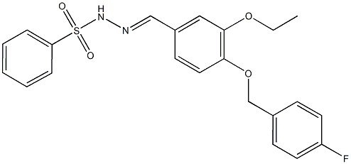 N'-{3-ethoxy-4-[(4-fluorobenzyl)oxy]benzylidene}benzenesulfonohydrazide Struktur