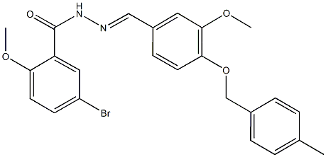 5-bromo-2-methoxy-N'-{3-methoxy-4-[(4-methylbenzyl)oxy]benzylidene}benzohydrazide 结构式