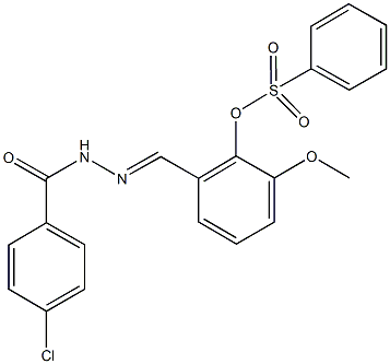 2-[2-(4-chlorobenzoyl)carbohydrazonoyl]-6-methoxyphenyl benzenesulfonate,494756-69-3,结构式