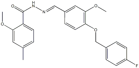 N'-{4-[(4-fluorobenzyl)oxy]-3-methoxybenzylidene}-2-methoxy-4-methylbenzohydrazide Structure