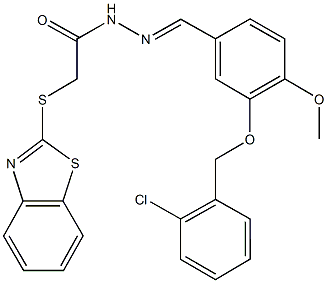 2-(1,3-benzothiazol-2-ylsulfanyl)-N'-{3-[(2-chlorobenzyl)oxy]-4-methoxybenzylidene}acetohydrazide Structure