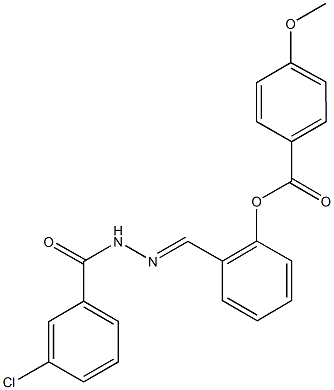 2-[2-(3-chlorobenzoyl)carbohydrazonoyl]phenyl 4-methoxybenzoate 结构式