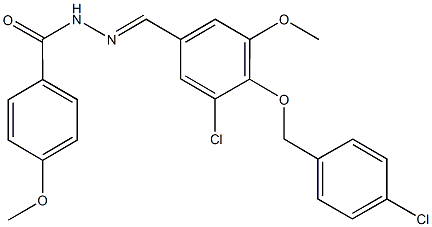 N'-{3-chloro-4-[(4-chlorobenzyl)oxy]-5-methoxybenzylidene}-4-methoxybenzohydrazide Structure