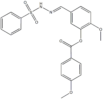 2-methoxy-5-[2-(phenylsulfonyl)carbohydrazonoyl]phenyl 4-methoxybenzoate Structure