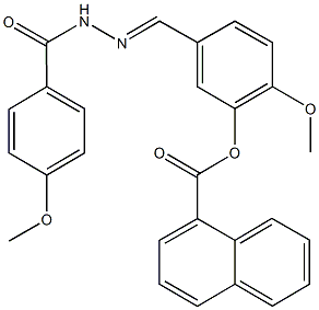 2-methoxy-5-[2-(4-methoxybenzoyl)carbohydrazonoyl]phenyl 1-naphthoate Structure