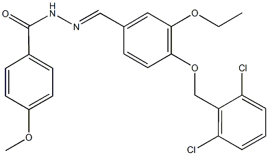 N'-{4-[(2,6-dichlorobenzyl)oxy]-3-ethoxybenzylidene}-4-methoxybenzohydrazide Struktur