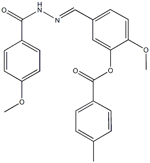 2-methoxy-5-[2-(4-methoxybenzoyl)carbohydrazonoyl]phenyl 4-methylbenzoate Struktur