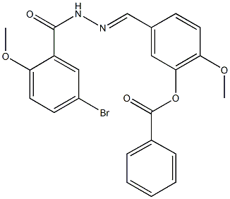 5-[2-(5-bromo-2-methoxybenzoyl)carbohydrazonoyl]-2-methoxyphenyl benzoate Structure
