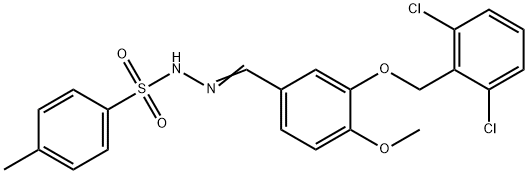 N'-{3-[(2,6-dichlorobenzyl)oxy]-4-methoxybenzylidene}-4-methylbenzenesulfonohydrazide Struktur