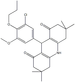 494757-78-7 9-(3-chloro-5-methoxy-4-propoxyphenyl)-3,3,6,6-tetramethyl-3,4,6,7,9,10-hexahydro-1,8(2H,5H)-acridinedione