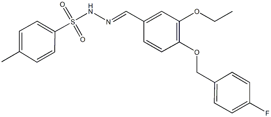 N'-{3-ethoxy-4-[(4-fluorobenzyl)oxy]benzylidene}-4-methylbenzenesulfonohydrazide 化学構造式