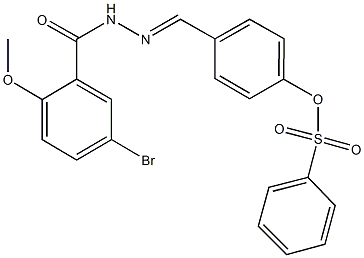 4-[2-(5-bromo-2-methoxybenzoyl)carbohydrazonoyl]phenyl benzenesulfonate,494757-83-4,结构式