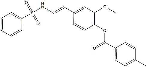 2-methoxy-4-[2-(phenylsulfonyl)carbohydrazonoyl]phenyl 4-methylbenzoate,494757-96-9,结构式