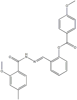 2-[2-(2-methoxy-4-methylbenzoyl)carbohydrazonoyl]phenyl 4-methoxybenzoate Structure