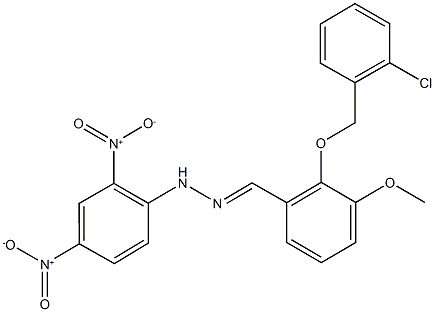 2-[(2-chlorobenzyl)oxy]-3-methoxybenzaldehyde {2,4-bisnitrophenyl}hydrazone Structure