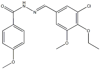 N'-(3-chloro-4-ethoxy-5-methoxybenzylidene)-4-methoxybenzohydrazide Struktur