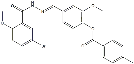 4-[2-(5-bromo-2-methoxybenzoyl)carbohydrazonoyl]-2-methoxyphenyl 4-methylbenzoate Structure