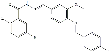 5-bromo-N'-{4-[(4-fluorobenzyl)oxy]-3-methoxybenzylidene}-2-methoxybenzohydrazide Structure