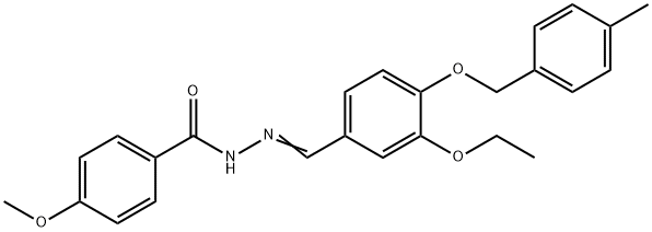 N'-{3-ethoxy-4-[(4-methylbenzyl)oxy]benzylidene}-4-methoxybenzohydrazide Struktur