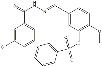 5-[2-(3-chlorobenzoyl)carbohydrazonoyl]-2-methoxyphenyl benzenesulfonate,494758-66-6,结构式